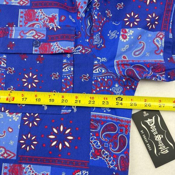 NWT Dogg Supply By Snoop Dogg Mens Set Blue Stretch Woven Shirt & Shorts Size XL - Picture 9 of 16